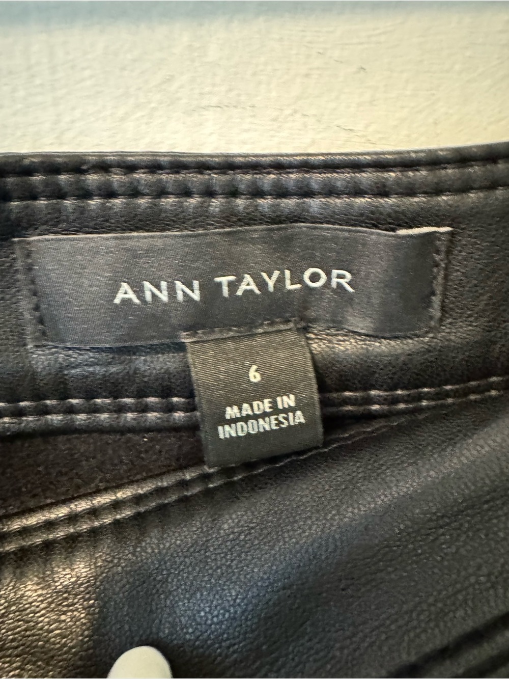 Ann Taylor Black Faux Leather Midi Pencil Skirt - Picture 3 of 7